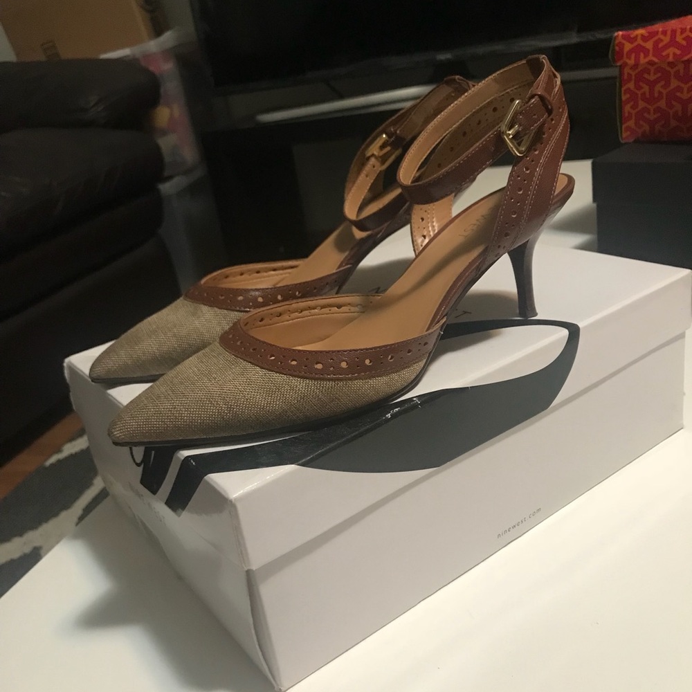 Nine West Kitten heel ankle strap pump